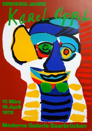 Karel Appel - Saarbrücken, zeefdruk verkocht voor € 75!