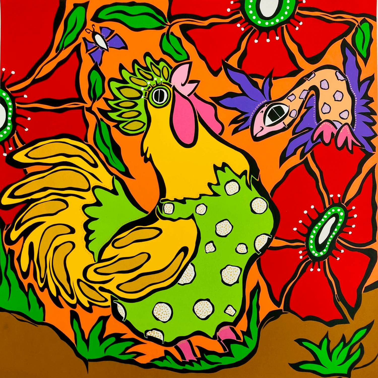 Caja Wong Chung - The proud rooster verkocht voor € 20!