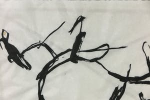 Harrie de Kroon - Inkttekening op geschept papier, Zonder titel - Ingelijst (Groot) kopen? Bied vanaf 35!