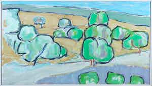 Paul Overhaus - Olieverf op doek, Bos - Ingelijst verkocht voor € 100!