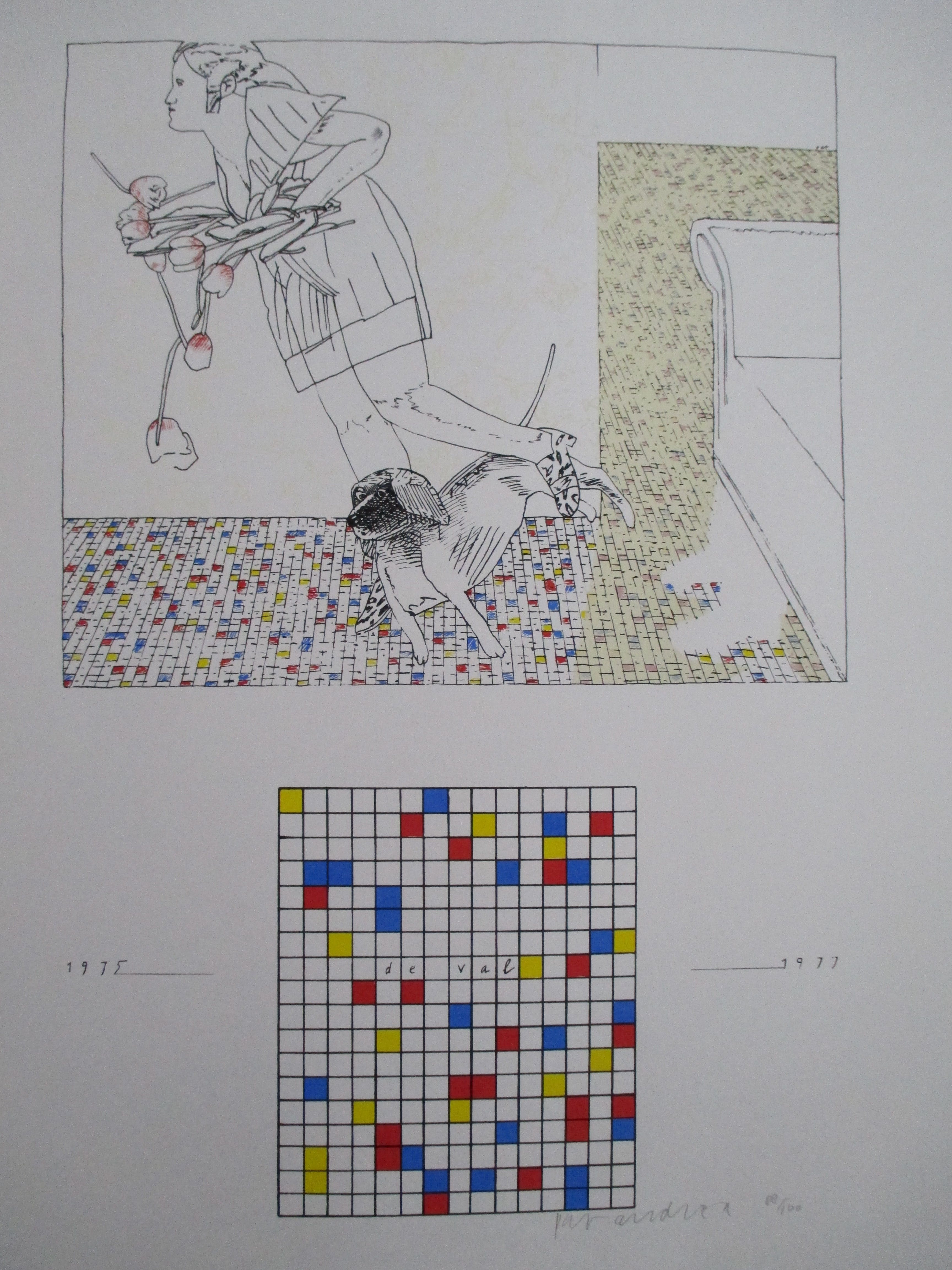 Pat Andrea - Litho "De Val" 1977 verkocht voor € 70!