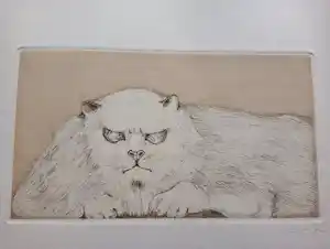 Leonor Fini - Leonor Fini Ets Les Chat des Neiges Surrealisme 1975 vendu pour 75€ !