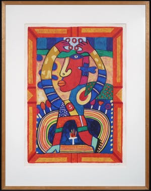 Clemens Briels - Zeefdruk, The closing of the chain - Ingelijst kopen? Bied vanaf 120!
