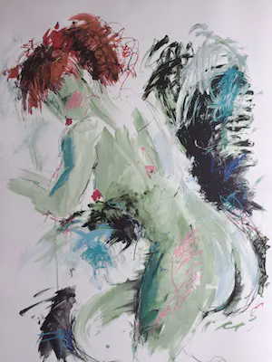 Annemarie de Groot - Subtiel naakt | Grote kleuren zeefdruk kopen? Bied vanaf 39!