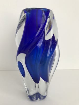 Josef Hospodka - Blauw/transparante Chribska vaas kopen? Bied vanaf 20!