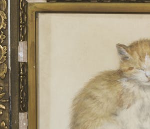 Anna Maria Stork-Kruijff - Gouache, Twee poezen - Ingelijst kopen? Bied vanaf 1!