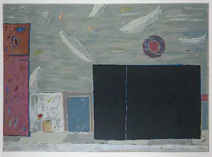 Eric Toebosch - Zeefdruk, Abstracte compositie - Ingelijst (Groot) kopen? Bied vanaf 40!
