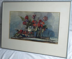 Jan Engelman - Aquarel , Bloemstilleven – gesigneerd & ingelijst – ca 1980 kopen? Bied vanaf 100!