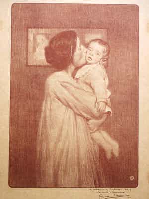 Aime Stevens - Moeder en kind - Lithografie verkocht voor € 45!
