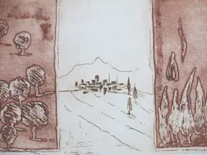 Jan Montyn - Landschap - Kleurets kopen? Bied vanaf 110!