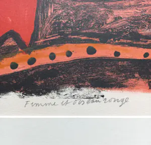 Corneille - Femme et oiseau rouge, litho kopen? Bied vanaf 295!