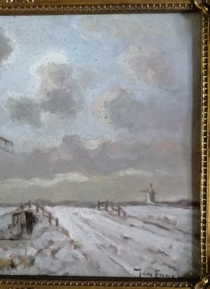 Jan Engel - Molens in winterlandschap kopen? Bied vanaf 75!