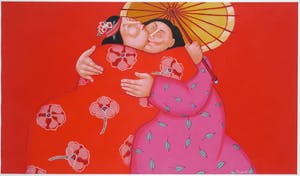 Ada Breedveld - Zeefdruk, Z.T. Omhelzing - Ingelijst kopen? Bied vanaf 50!