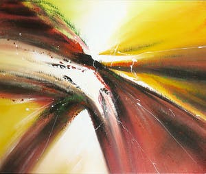 Lee Cole - Acryl op doek, Z.T. Abstracte compositie - Ingelijst kopen? Bied vanaf 1!