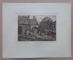 Hendrik Weegewijs - LOT VAN 2 WERKEN / ZW-W ETS / 25x33cm / SIG kopen? Bied vanaf 25!