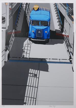 Marc Langer - Zeefdruk, HY op de pont - Ingelijst kopen? Bied vanaf 35!