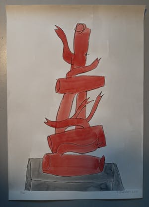 Klaas Gubbels - ZEEFDRUK/AQUAREL. ZEER MOOI, ZEER GROOT. kopen? Bied vanaf 375!