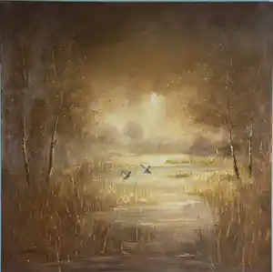 Tonnis van Essen - olieverf op doek, Landschap met eenden (Groot) verkauft für € 250!