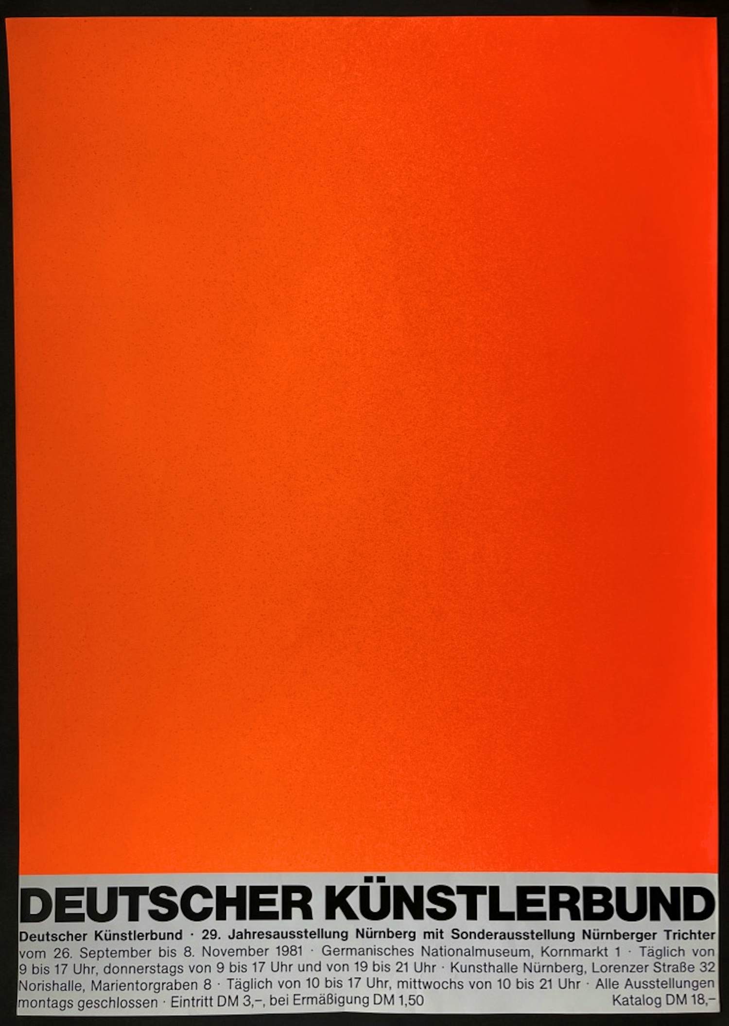 Rupprecht Geiger - Deutscher Künstlerbund 1981 - Große Original Farbserigraphie - Orange verkocht voor € 350!