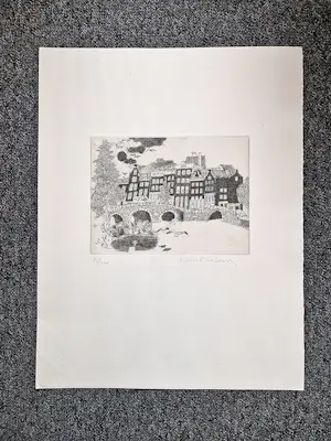 Marc-Andre Richterich - Marco Richterich - droge naald Ets "Amsterdam" glmt. oplage -potloodges. kopen? Bied vanaf 34!