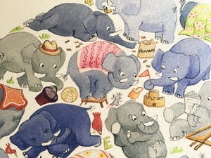 Curiosa - Louise Tate, zeefdruk E is for Elephant, gesigneerd kopen? Bied vanaf 1!