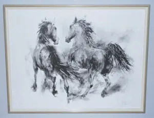 Piet Klaasse - paarden in actie - grote ingelijste handgesigneerde litho -> incl prachtig boek kaufen? Bieten Sie von 75!