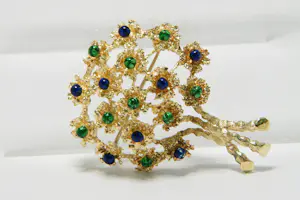 Acheter26 - 18 karaats geelgouden bloemenboeket broche? Enchérissez de 1490!