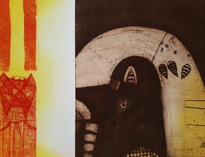 Guillaume Le Roy - Abstracte compositie, aquatint ets kopen? Bied vanaf 60!