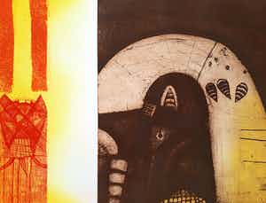 Guillaume Le Roy - Abstracte compositie, aquatint ets verkocht voor € 60!