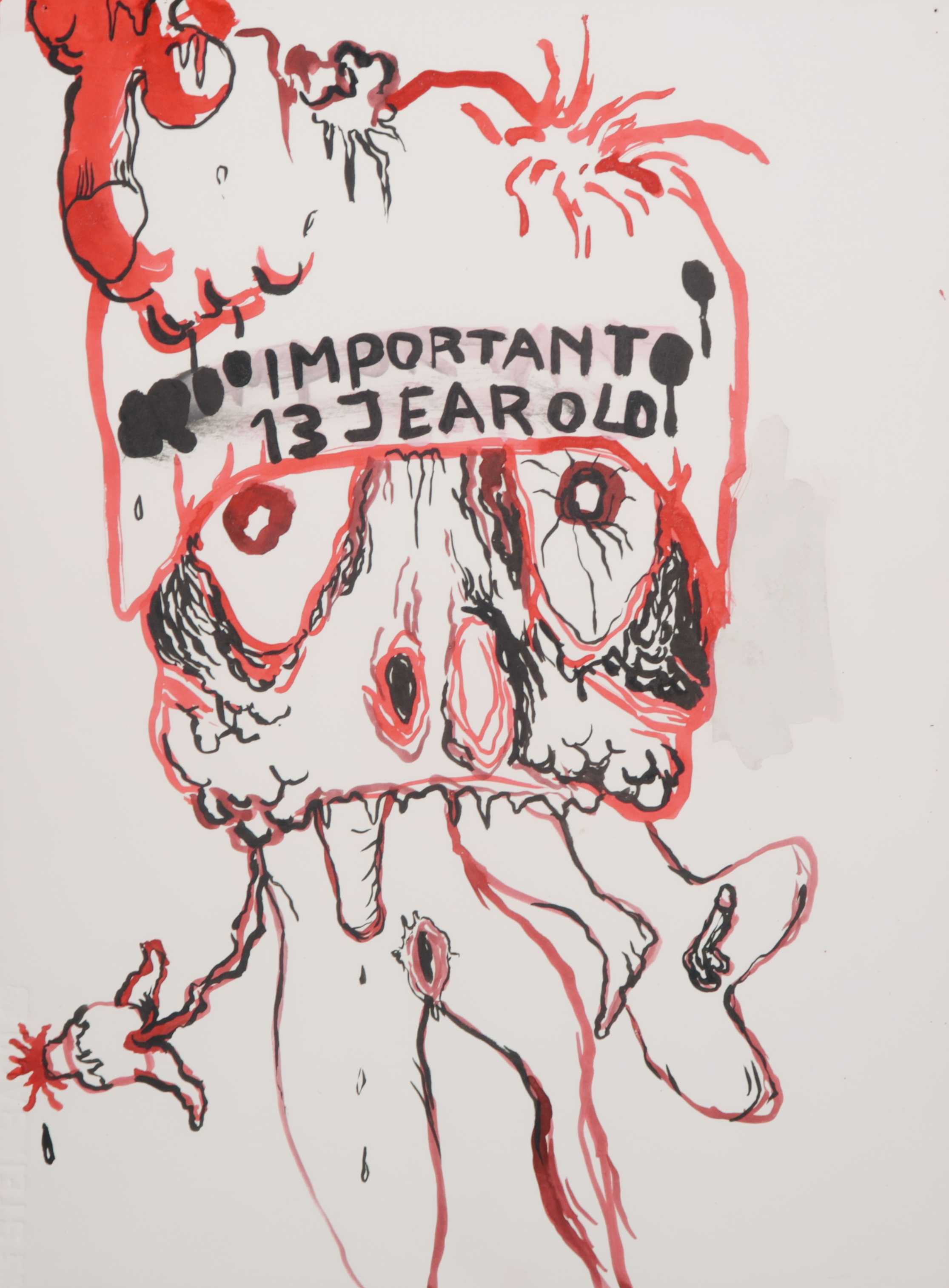 Rachid Ben Ali - Inkttekening, Important 13 year old verkocht voor € 150!