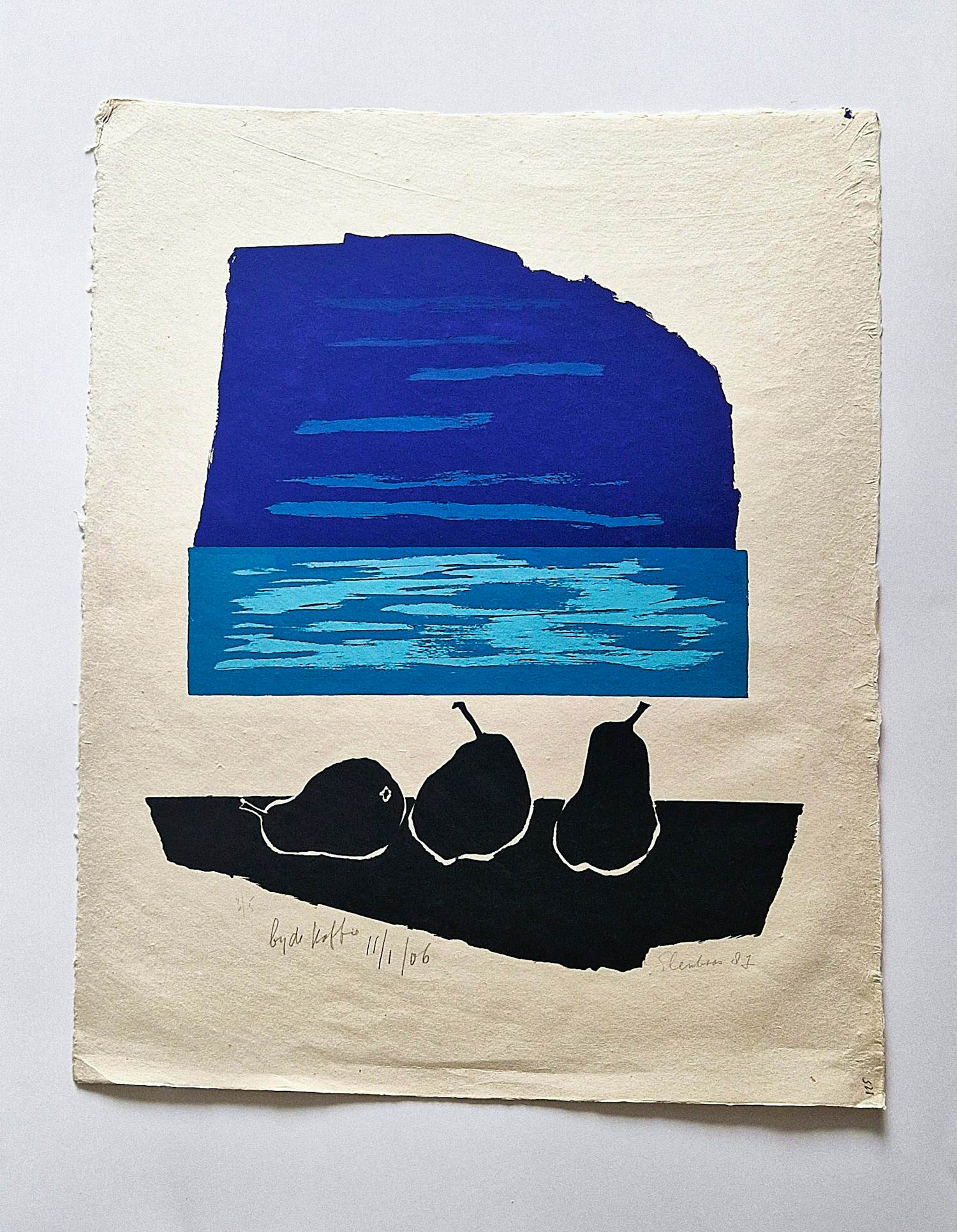 Wally Elenbaas - Mooie kleuren lithografie "bij de koffie" - zeer kleine oplage (5) - gesigneerd verkocht voor € 57!