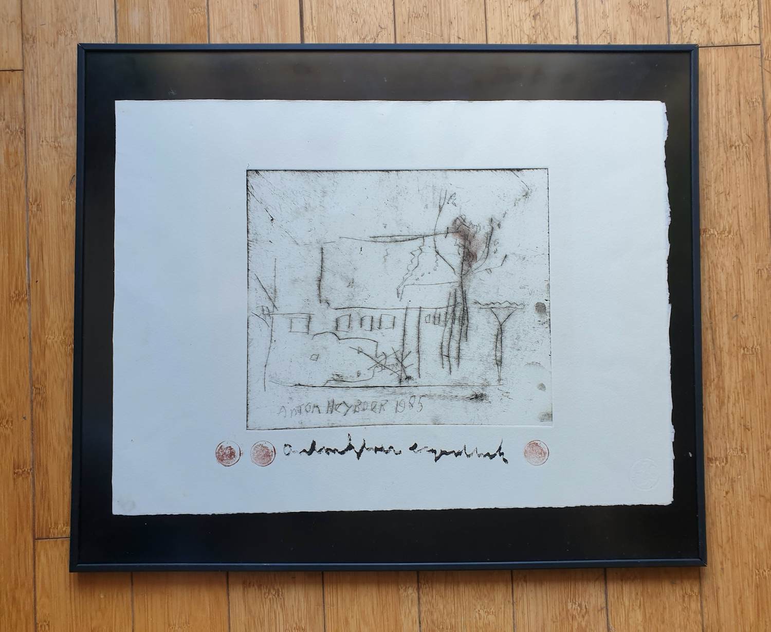 Anton Heyboer - Het Paradijsje - Ets - 1985 - 39 x 53 cm - Met etsinkt gesigneerd verkocht voor € 150!