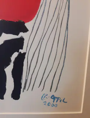 Buy Karel Appel - 'Thought's Boomerang (met lijst)? Bid from 180!
