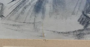 Huib Luns - Potlood- en krijttekening, Liggend naakt - Ingelijst kopen? Bied vanaf 70!