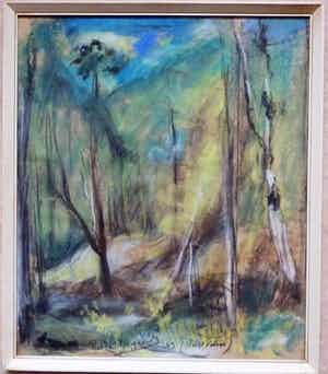 Piet van Wijngaerdt - Pastel tekening "Hooge Veluwe" 1959 verkocht voor € 160!