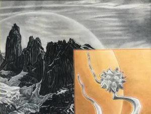 Rein van Briemen - "Vormdoorbreking" | surrealistische pasteltekening (1981) - ingelijst kopen? Bied vanaf 59!