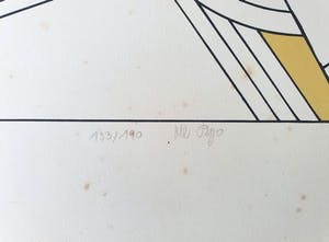 Lucio del Pezzo - Geometrisch abstracte compositie, litho kopen? Bied vanaf 50!