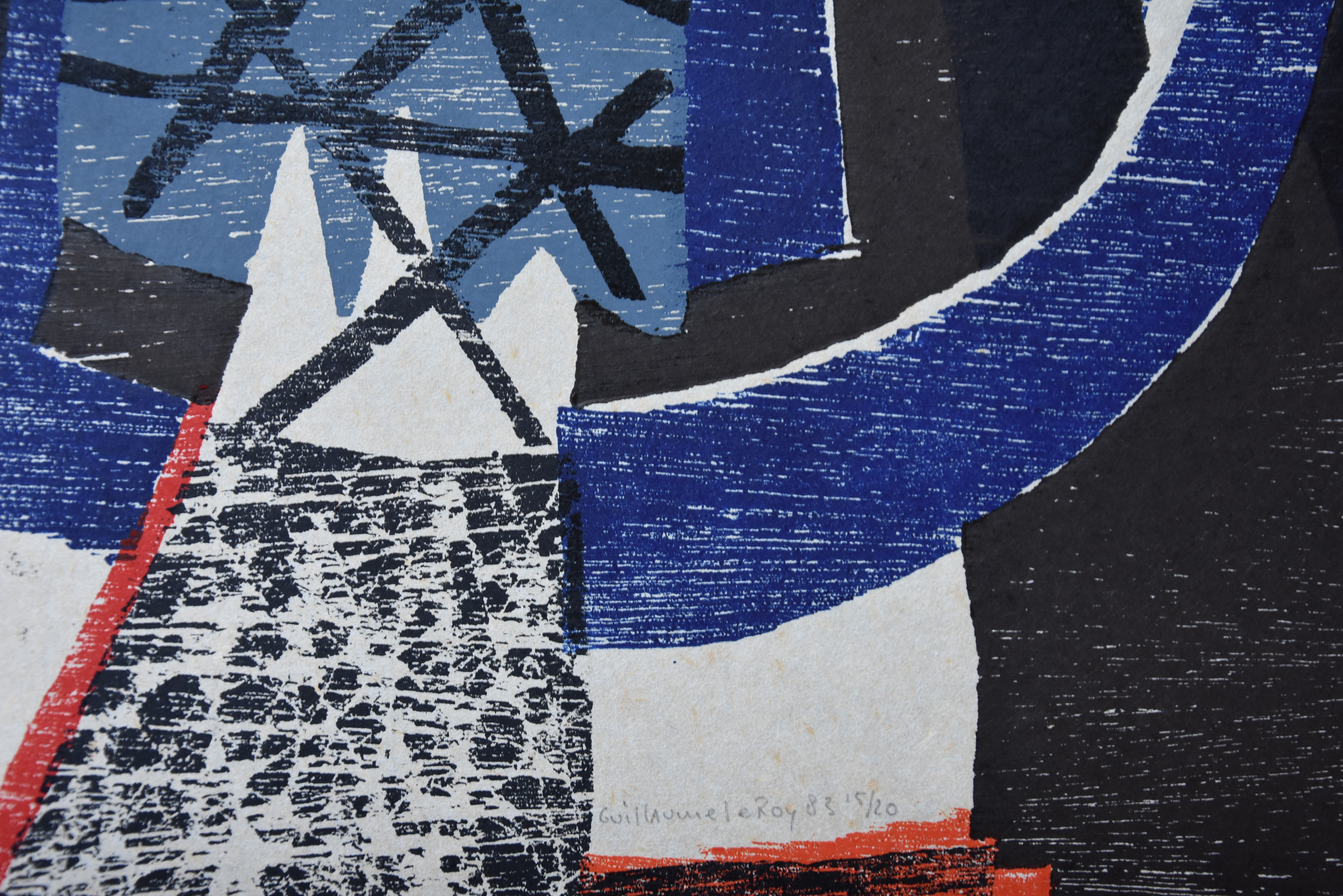 Guillaume Le Roy - # COMPOSITIE # groot formaat houtsnede, 1983, mint kopen? Bied vanaf 175!