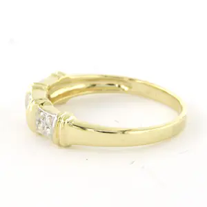 14k bicolour gouden ring met single cut geslepen diamant tot. 0.06ct kopen? Bied vanaf 290!
