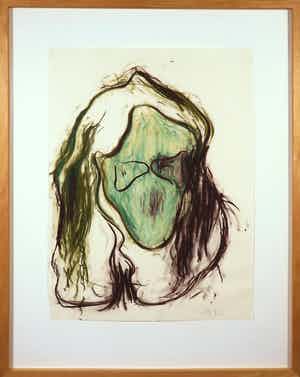 Frank van den Broeck - Pasteltekening op papier, Zonder titel - Ingelijst verkocht voor € 250!