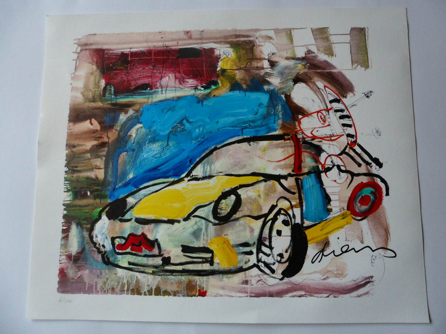 Peter Diem - Zeefdruk. Porsche verkocht voor € 35!
