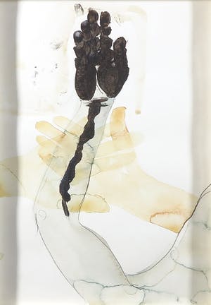 C.J.M. van Herwaarden - Aquarel, Guilty Hand - Ingelijst kopen? Bied vanaf 35!