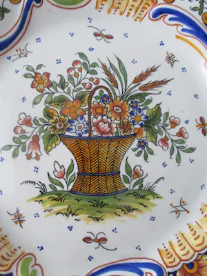 Niet of onleesbaar gesigneerd - Desvres - vintage grote bord/schotel kopen? Bied vanaf 1!