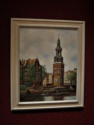 Arend Jan Fels - Klassiek omstreeks 1920 geschilderd "Amsterdam Montelbaanstoren" olieverf kopen? Bied vanaf 10!