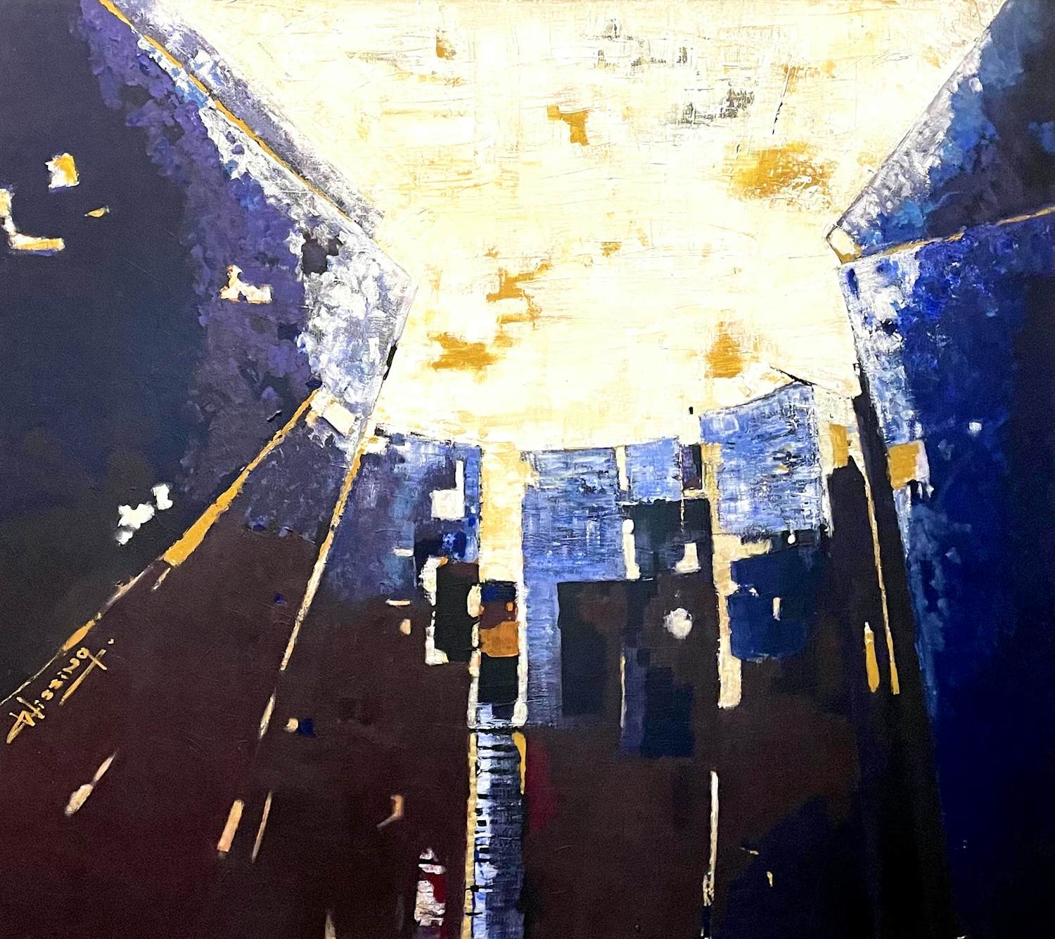 Carolien Wissing - Acryl op doek, A'dam (Zeer groot!) verkocht voor € 200!