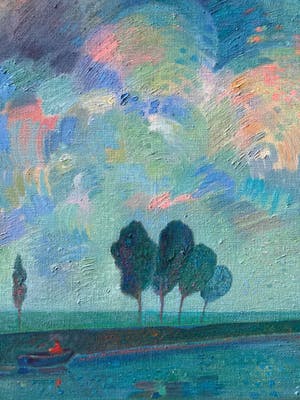 Dirk Breed - Landschap met boompjes kopen? Bied vanaf 1500!