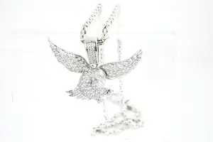 NV (09) - Lange & massief 1e geh. zilveren Konings ketting en adelaar hanger kopen? Bied vanaf 90!