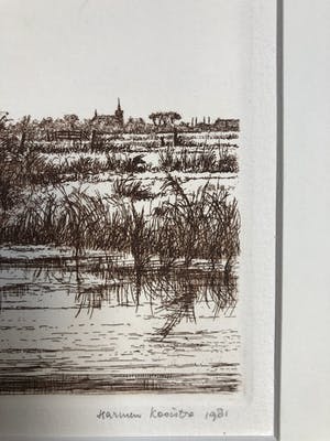 Harmen Kooistra - Landschap met zicht op dorp kopen? Bied vanaf 25!