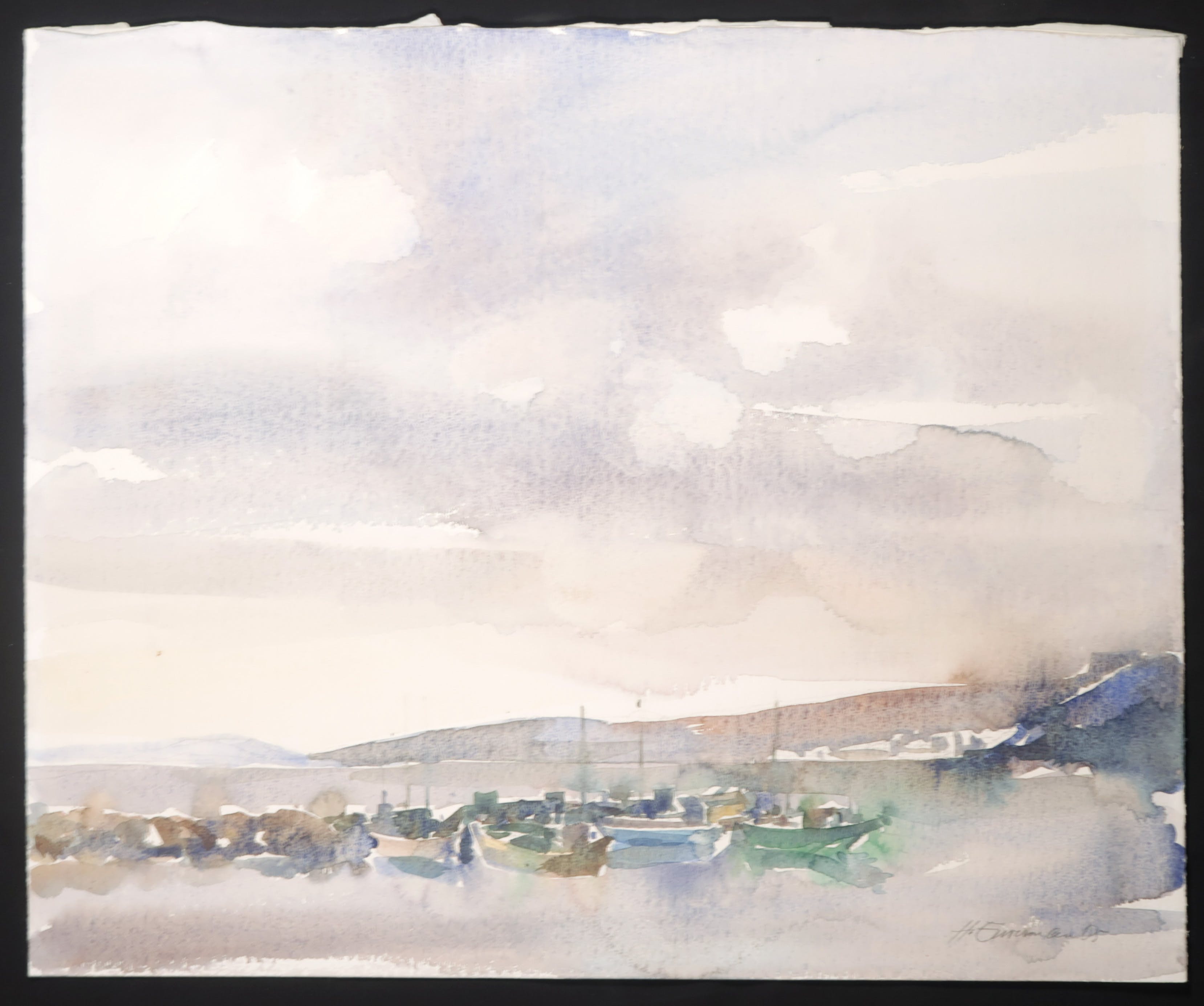 Hen Euverman - Aquarel, Haven  kopen? Bied vanaf 20!