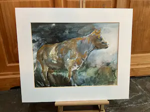 Niet of onleesbaar gesigneerd - Koe in goud. kopen? Bied vanaf 1!